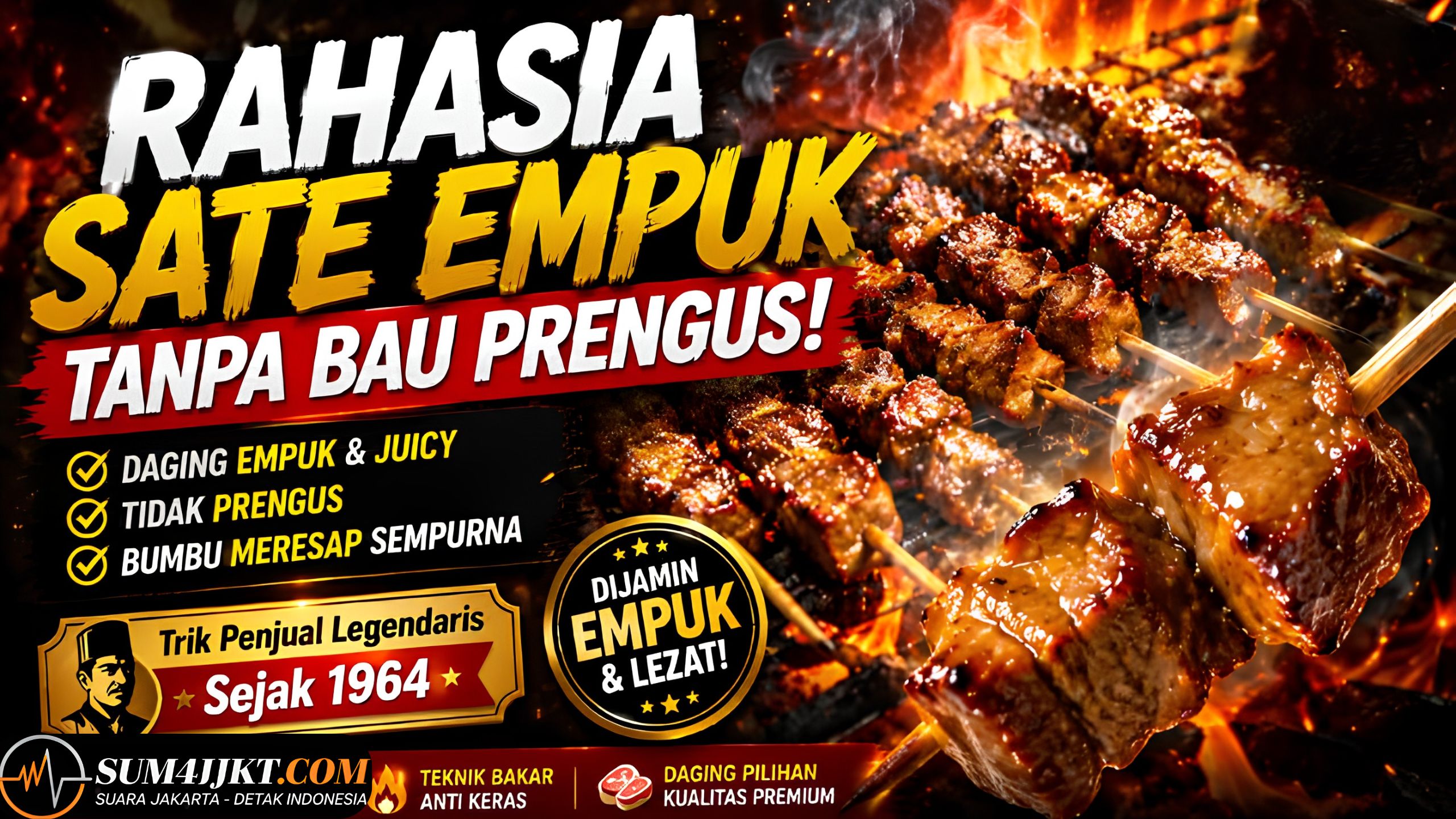 Rahasia Sate Kambing Empuk dan Tidak Bau Prengus Tanpa Perlu Presto